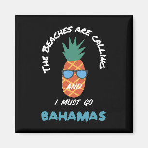 Íman As praias chamam Bahamas Souvenir Pineapple Sun