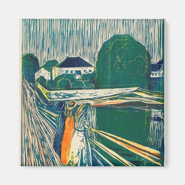 Íman As Raparigas Na Ponte 1918, Por Edvard Munch (Frente)