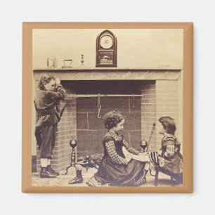 Íman As reservas foram penduradas pela chaminé com cuid