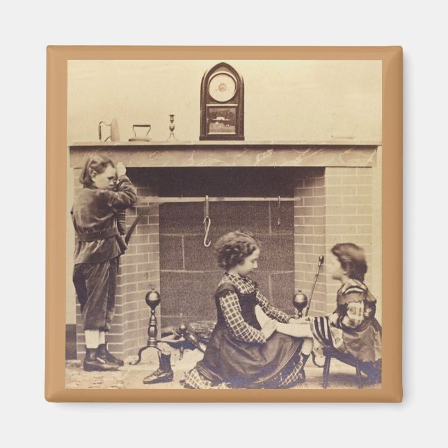 Íman As reservas foram penduradas pela chaminé com cuid (Frente)