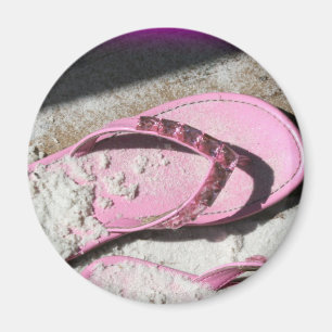 Íman As sandálias arenosas cor-de-rosa do falhanço de