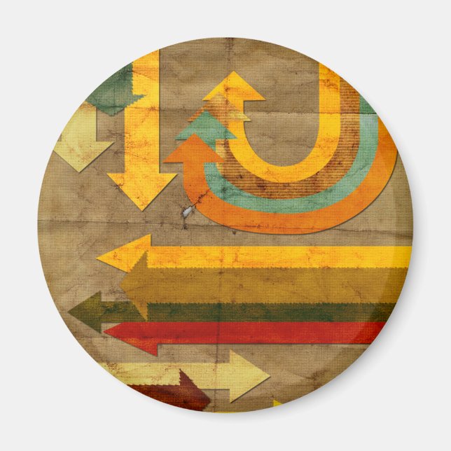 Íman As setas coloridas antigas formam papel antigo (Frente)