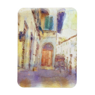 Íman As vistas de Florença fizeram na aguarela