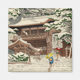 Íman Asano Takeji Snow em Yuki Shrine brilha arte de ha