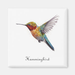 Íman Asas Arco-Íris: Arte de Hummingbird vibrante, pers
