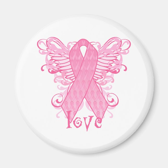Íman Asas de Amor com Fita Rosa (Frente)