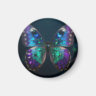Íman Asas de Borboleta Joalheria Azul Roxo Iridescente