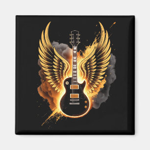 Íman Asas de Guitarra Retro Arte Abstrata Rock And Roll