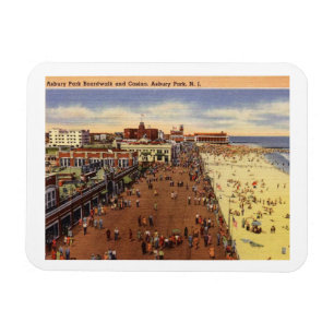 Íman Asbury Park NJ, Boardwalk, Casino, 1950 Vintage