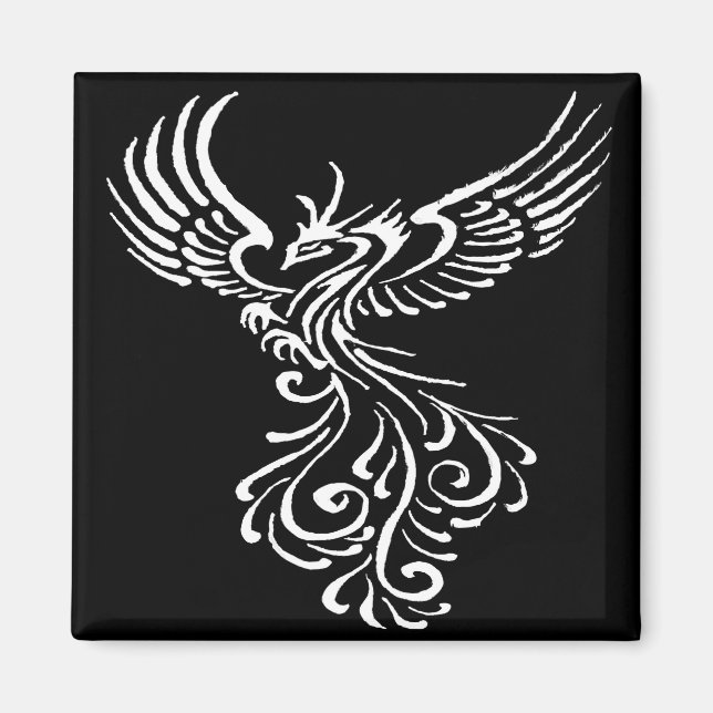 Íman Ascensão Da Ilustração Branca De Ashes Phoenix (Frente)
