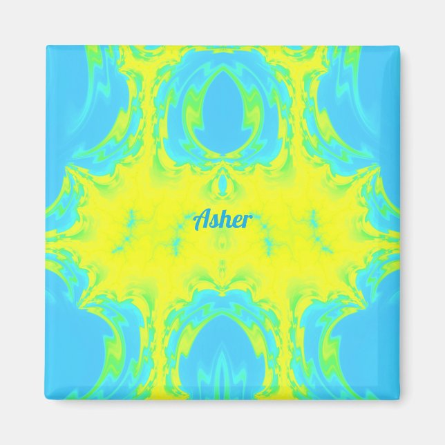Íman ASHER ~ Azul e Amarelo (Frente)