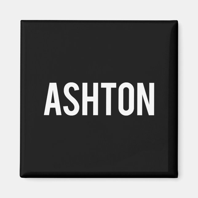 Íman Ashton - Camiseta de Presente de Fã de Nome Divert (Frente)