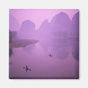 Íman Ásia, China, Guanxi, Yangshou. Pescadores em janga