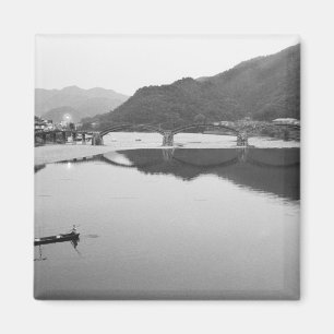 Íman Ásia, Japão, Iwakuni. Pescadores e ponte histórica