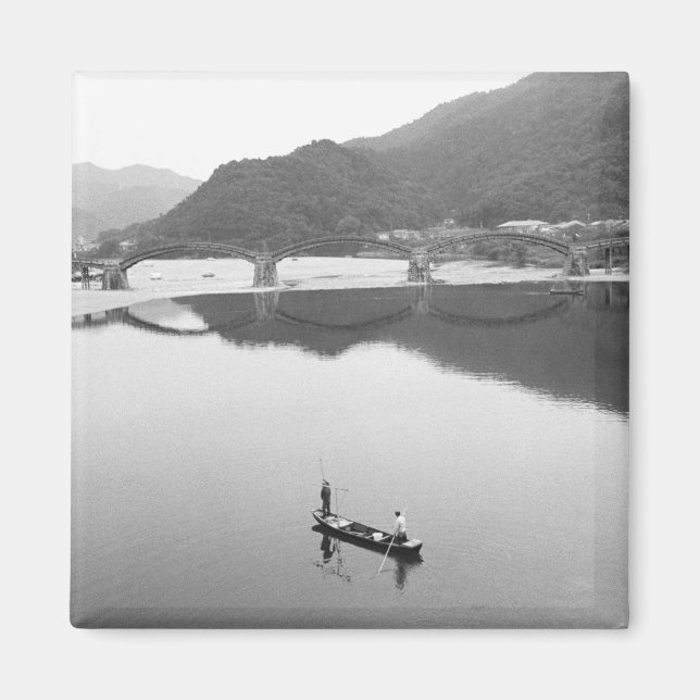Íman Ásia, Japão, Iwakuni. Pescadores e ponte histórica (Frente)