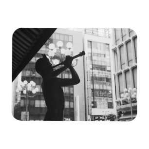 Íman Ásia, Japão, Tóquio. Estátua de música, Shibuyaku
