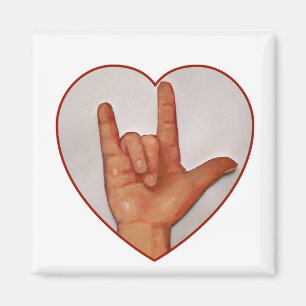 ÍMAN ASL EU TE AMO, CORAÇÃO DADO FORMA