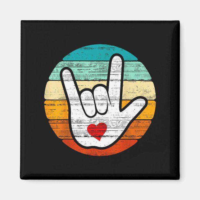 Íman Asl I Love You, Sign Language Heart Love Valentine (Frente)