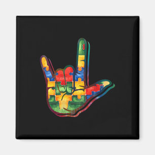 Íman ASL Love Sign Language Autism Awarsm Suporte Pu