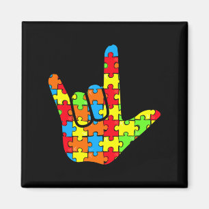 Íman Asl Love Sign Language Autismo Dar Consciência
