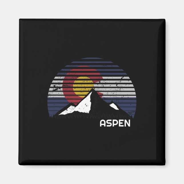 Íman Aspen Colorado Flag - Co Bluebird Day Mountain (Frente)