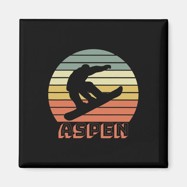 Íman Aspen Colorado Snowboard Retro Sunset 1 (Frente)