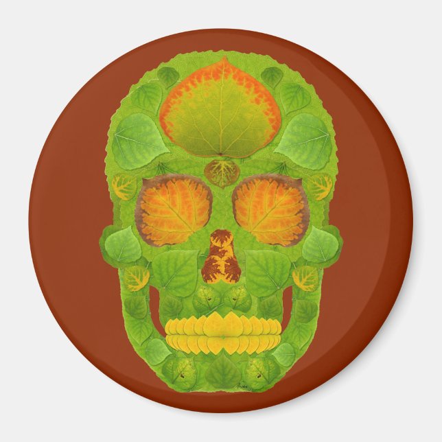 Íman Aspen Folha Skull 10 (Frente)