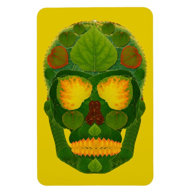 Íman Aspen Leaf Skull 9 (Vertical)