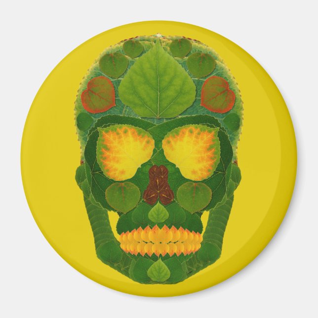 Íman Aspen Leaf Skull 9 (Frente)