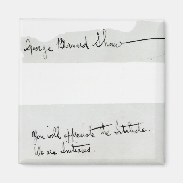 Íman Assinatura de George Bernard Shaw (Frente)