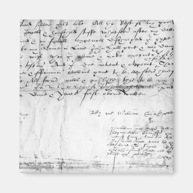 Íman Assinatura de William Shakespeare , 1616 (Frente)