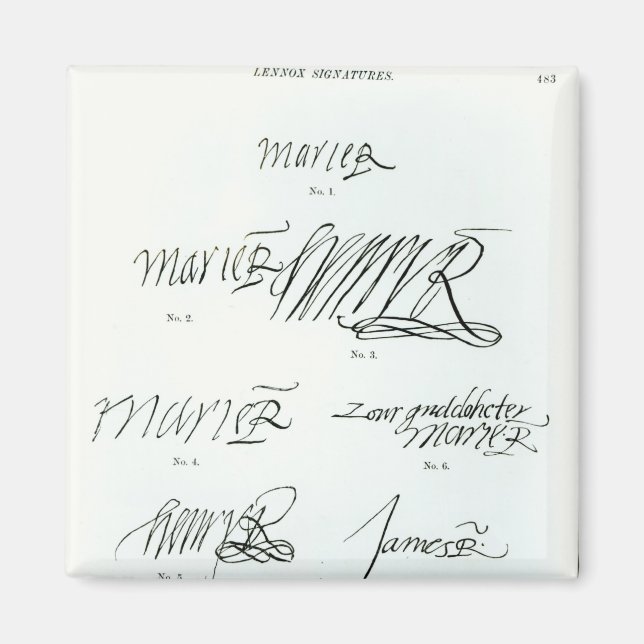 Íman Assinaturas de Mary Queen of Scots (Frente)