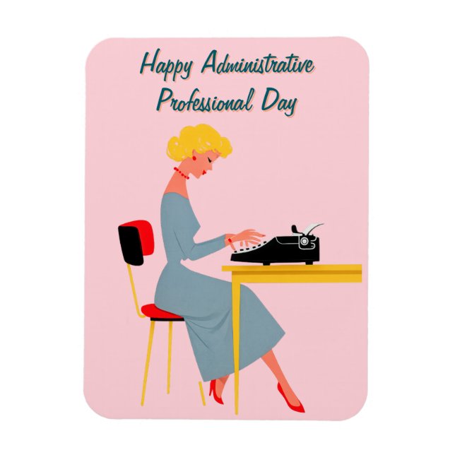 Íman Assistente Administrativo Vintage – Escritório Ret (Vertical)