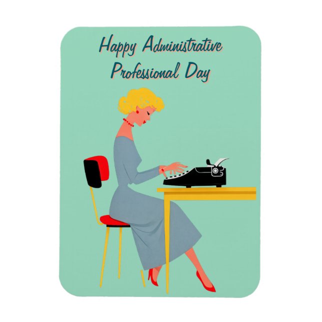 Íman Assistente Administrativo Vintage – Escritório Ret (Vertical)