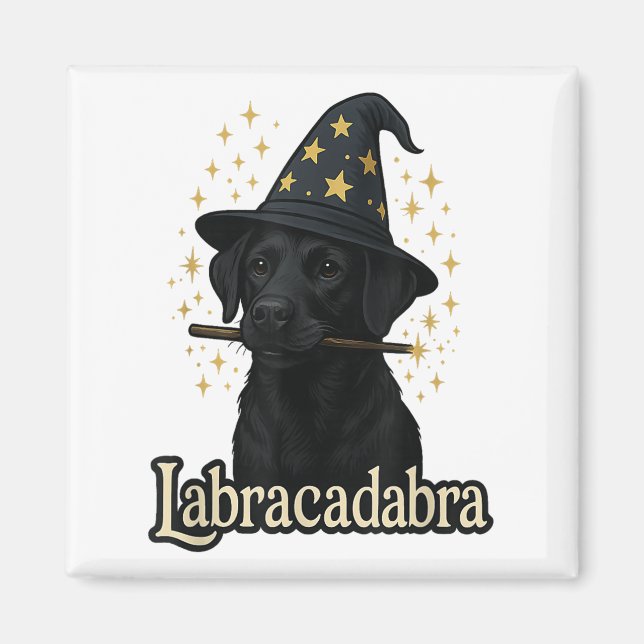 Íman Assistente de Cachorro Preto Funny Black Lab Hallo (Frente)