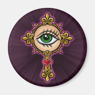 Íman Assistindo Design de cruz ocular