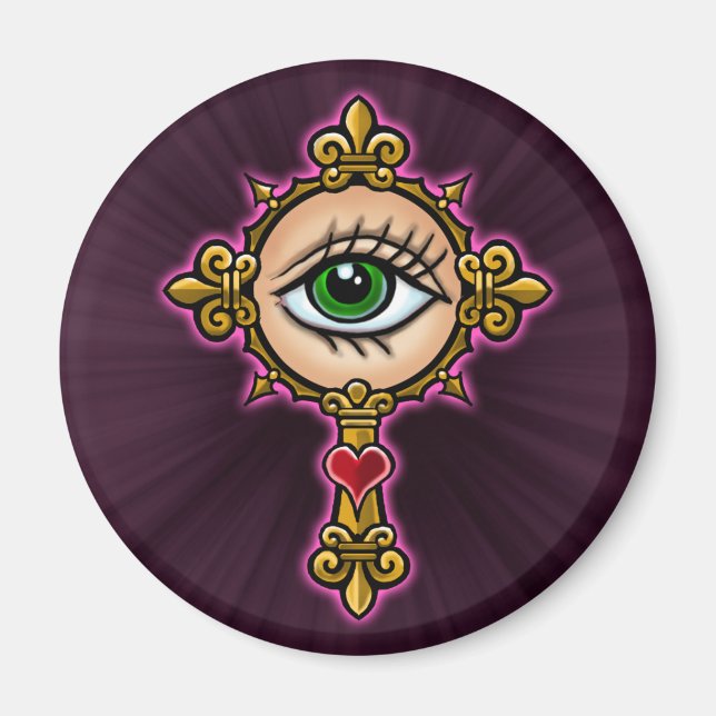 Íman Assistindo Design de cruz ocular (Frente)