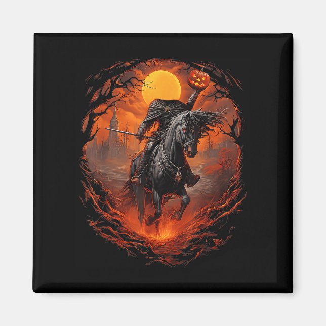 Íman Assustador Abóbora-Cabeça Halloween (Frente)