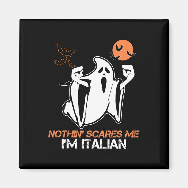 Íman Assuste-me Roupa de Fantasma de Halloween Italiano (Frente)