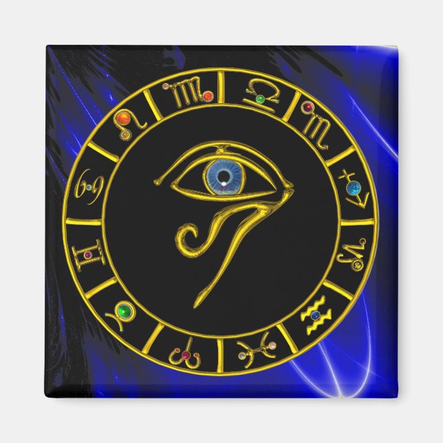 Íman ASTRAL HORUS EYE,BLUE TALISMAN Astrology Chart (Frente)