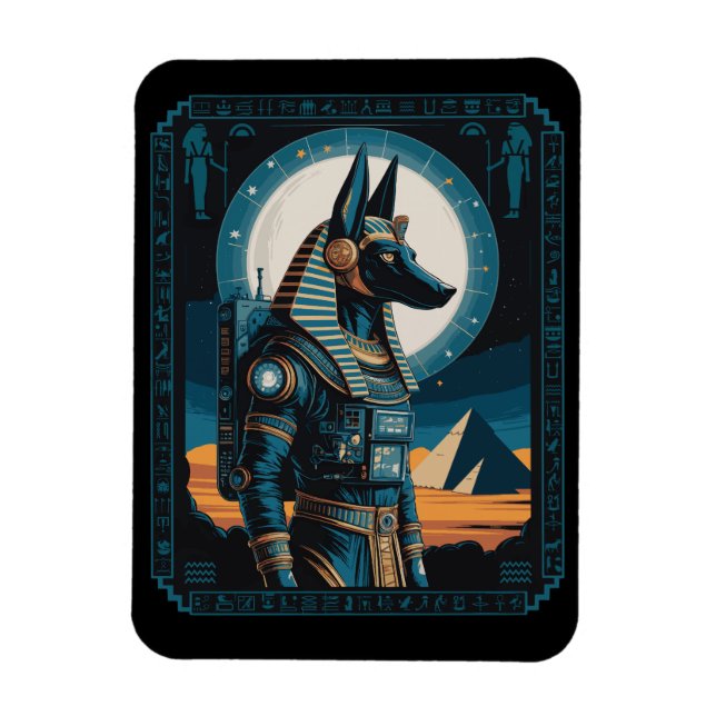 Íman Astronauta Anubis - Guardião Cósmico da Afterlif (Vertical)
