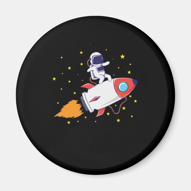 Íman Astronauta auf Rakete (Frente)