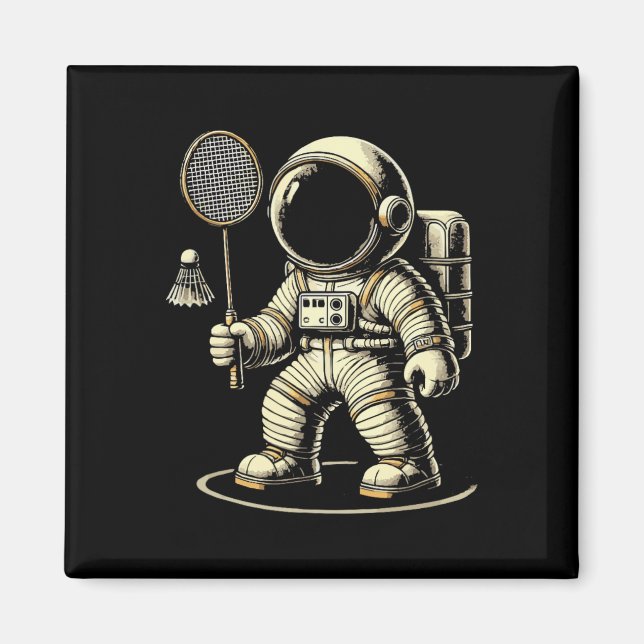 Íman Astronauta Badminton Player Shuttle 2 (Frente)