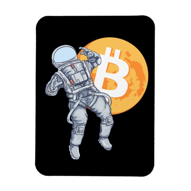 Íman Astronauta Cripto-BITCOIN - À Lua (Vertical)