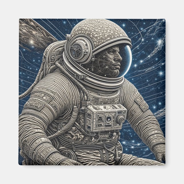 Íman Astronauta de Arte Ai no Espaço (Frente)