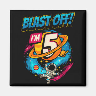 Íman Astronauta Decolagem Im 5 Aniversário Menino 5º Fe
