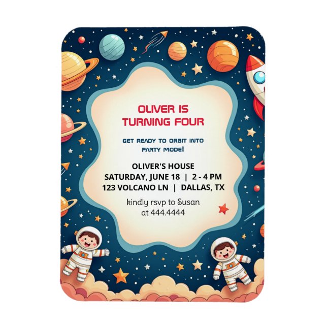 Íman Astronauta do Astronauta Espacial de Aniversário C (Vertical)