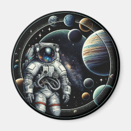 Íman Astronauta e Planetas Vintage
