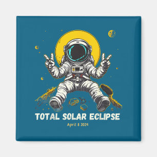 Íman Astronauta Eclipse Solar 2024 Totalidade 8 de Abri