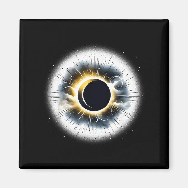 Íman Astronauta Engraçado Espaço Eclipse Planeta Ciênci (Frente)